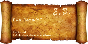 Eva Dezső névjegykártya